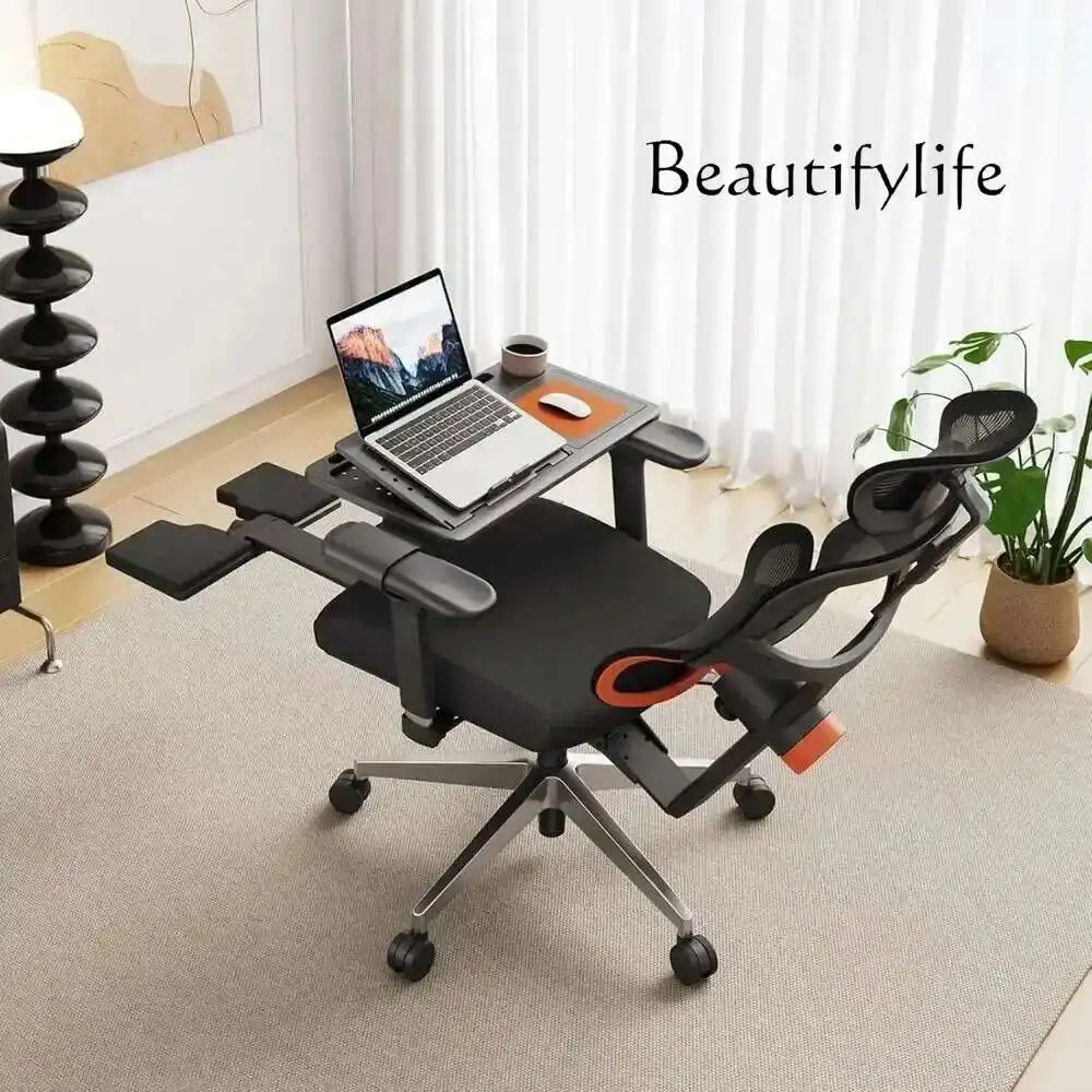 Office Furniture Jb - JBオフィスチェア、自動追従ランバーサポート付きハイバックデスクチェア、ラップトップデスクテーブル付き、シートの深さと高さ調整可能、Ch