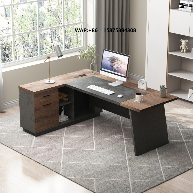 Office Furniture Usa - アメリカ倉庫製 モダンなコンピューターデスクセット 引き出しと収納棚付き ホームオフィス用ビジネスワークステーション