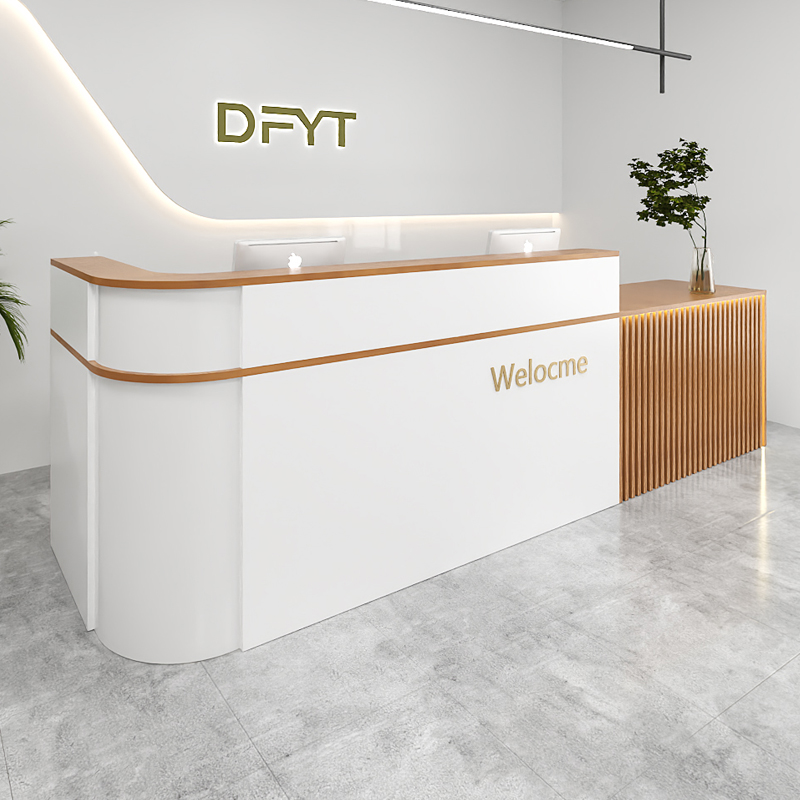 Office Furniture Usa - 高級感のある受付カウンター、シニア向けモダンで美しい工業風デザイン、アメリカ製レセプションカウンター、オフィス家具