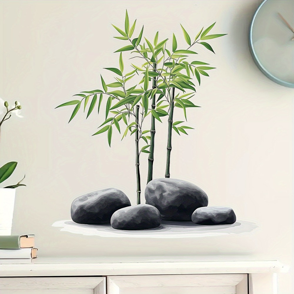 Office Furniture Usa - 緑の竹の葉植物ウォールステッカーデカールベビー保育園浴室オフィス寝室キッチン家の装飾