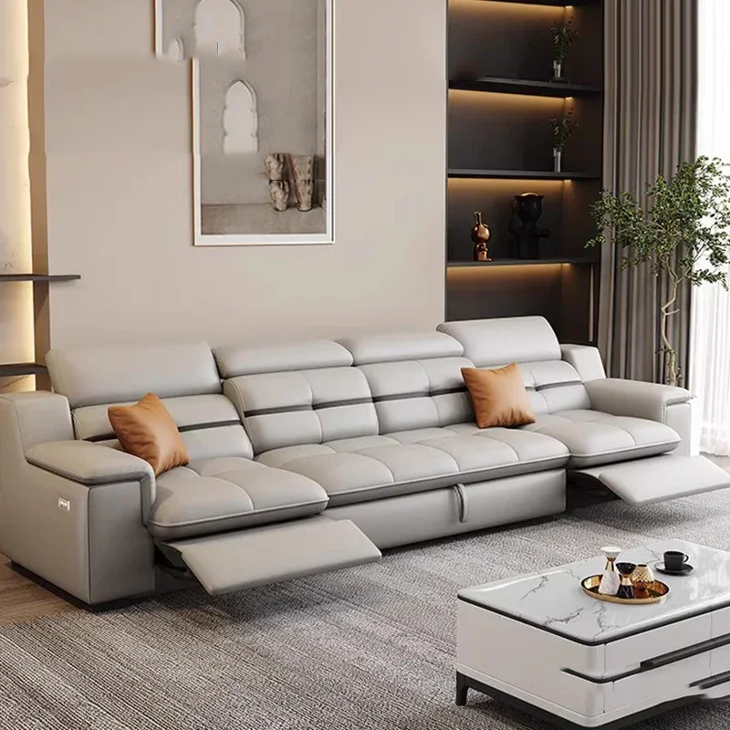 Office Furniture China - ポストモダンブラウンリビングルームソファバックサポートオフィスラウンジ電動ソファスリーパー高級北欧シロンカマユニークな家具