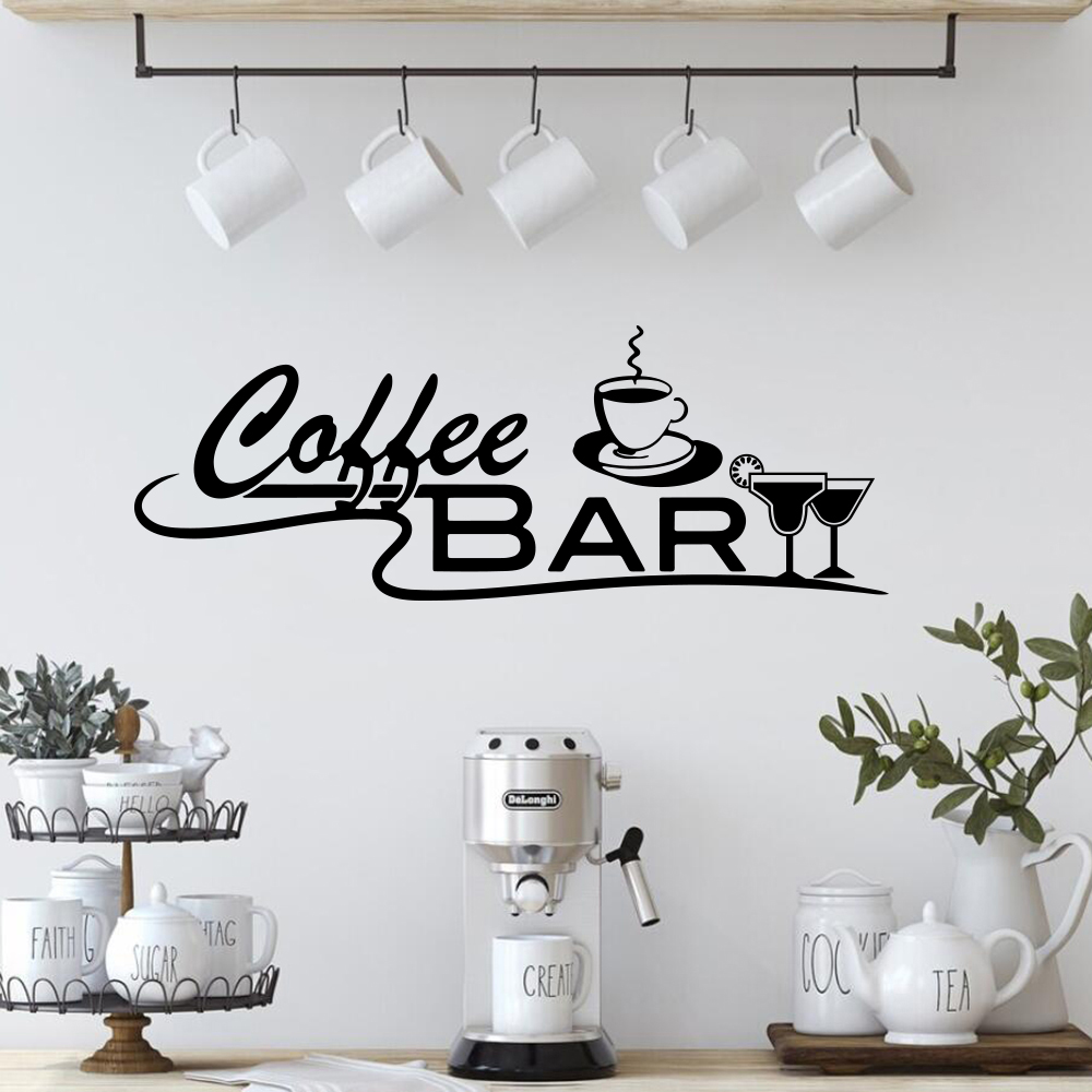 Office Furniture Usa - 家の装飾用のビニール壁ステッカー,コーヒーバー,窓,キッチン,レストラン,オフィス,カフェ,マグ,ビール,シャンパンの装飾ステッカー