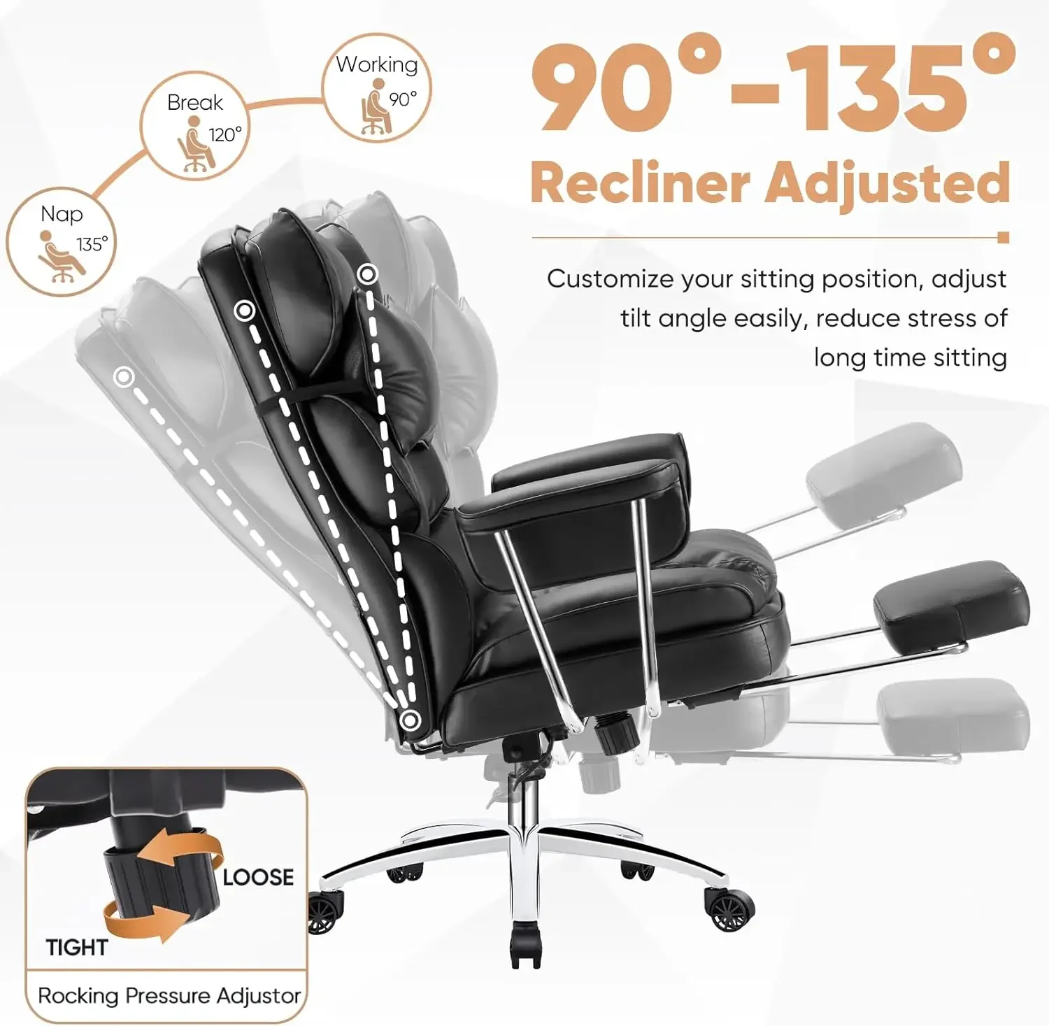 エグゼクティブホームオフィスデスクチェア - 人間工学に基づ - Office Furniture Com のレビューと価格