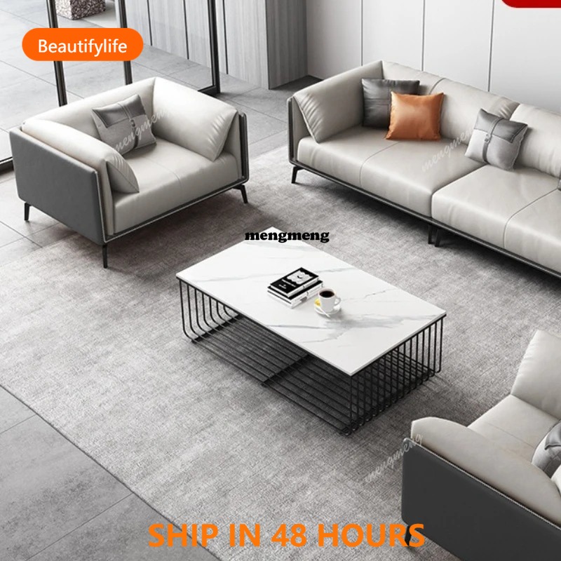 03 牛革ビジネスオフィスソファ レセプションリビングルーム - Office Furniture Luxury のレビューと価格