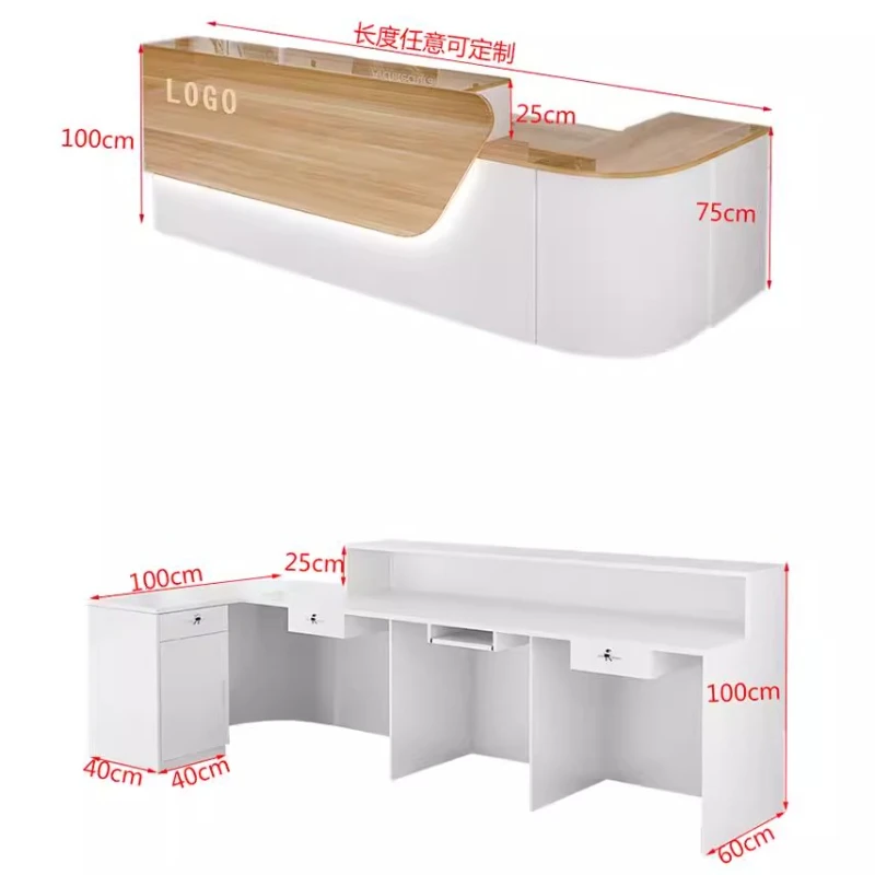 収納付き高級受付デスク、カスタムビューティーデコレーション、 - Office Furniture Usa のレビューと価格