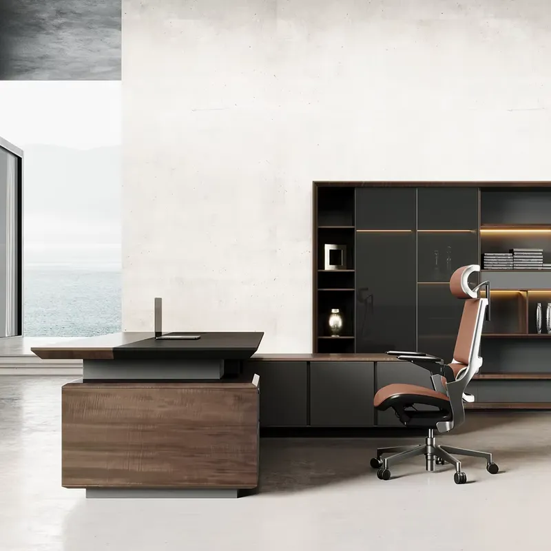 高級エグゼクティブデスク 無垢材オフィス家具 ブラウン CE - Office Furniture Luxury のレビューと価格