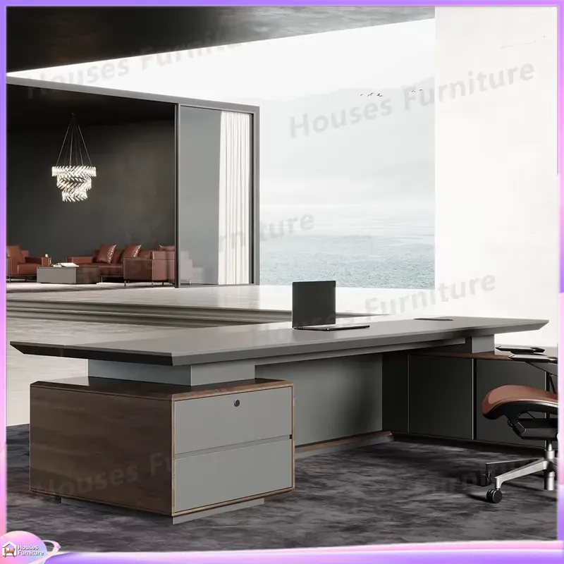 高級エグゼクティブデスク 無垢材オフィス家具 ブラウン CE - Office Furniture Luxury のレビューと価格
