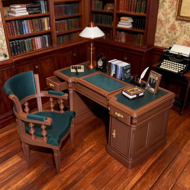 112個のドールハウス家具、オフィスデスクと椅子、ミニチュア - Office Furniture Solutions のレビューと価格